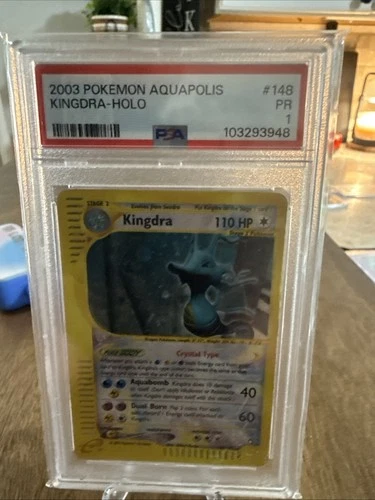 2003 POKEMON AQUAPOLIS #148 KINGDRA-HOLO PSA 1