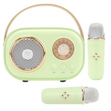 Mini Karaoke Machine for Kids, Gift 2 Wireless Microphones Green  Gifts for ...