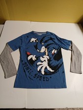 Sonic the hedgehog blue gray long sleeve t-shirt large teens boys