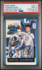 2025-26 Topps Limited Stock Legends Signed Cooper Flagg Autographed Card PSA 9