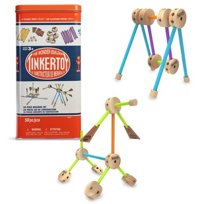 Tinkertoy  Retro Building Set Tin  50 Pieces