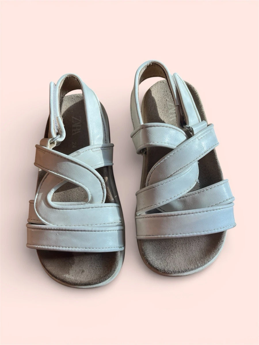 Sandales Bébé Zara - Taille 17/18 - Couleur Or, Velcro, Cuir Véritable - Neuf Sans Emballage - Idéal Baptême