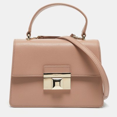 Furla Beige Leather Mini Venere Top Handle Bag | eBay