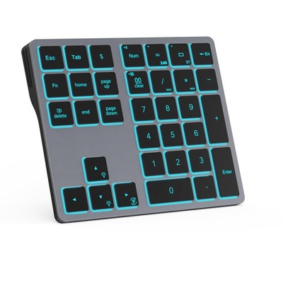 Bluetooth Numeric Keypad USB-C Rechargeable 34Key Wireless Number Pad Laptop Mac