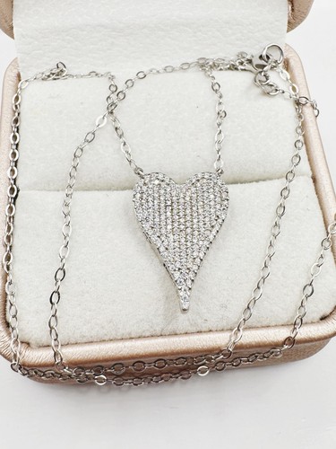 Damen Herz Anhänger mit Kette Brillant Diamant,750 Weißgold 18KT,Neu««۰ - Bild 3 von 9