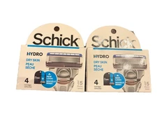 2 Pack - 8 Cartridges - Schick Hydro 5 Blades Razor Refills, Dry Skin