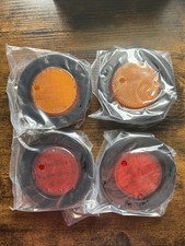 TRUE MODS 4pc 2.5" 12V Round LED Clearance Side Marker Light 4 Pack Amber Red