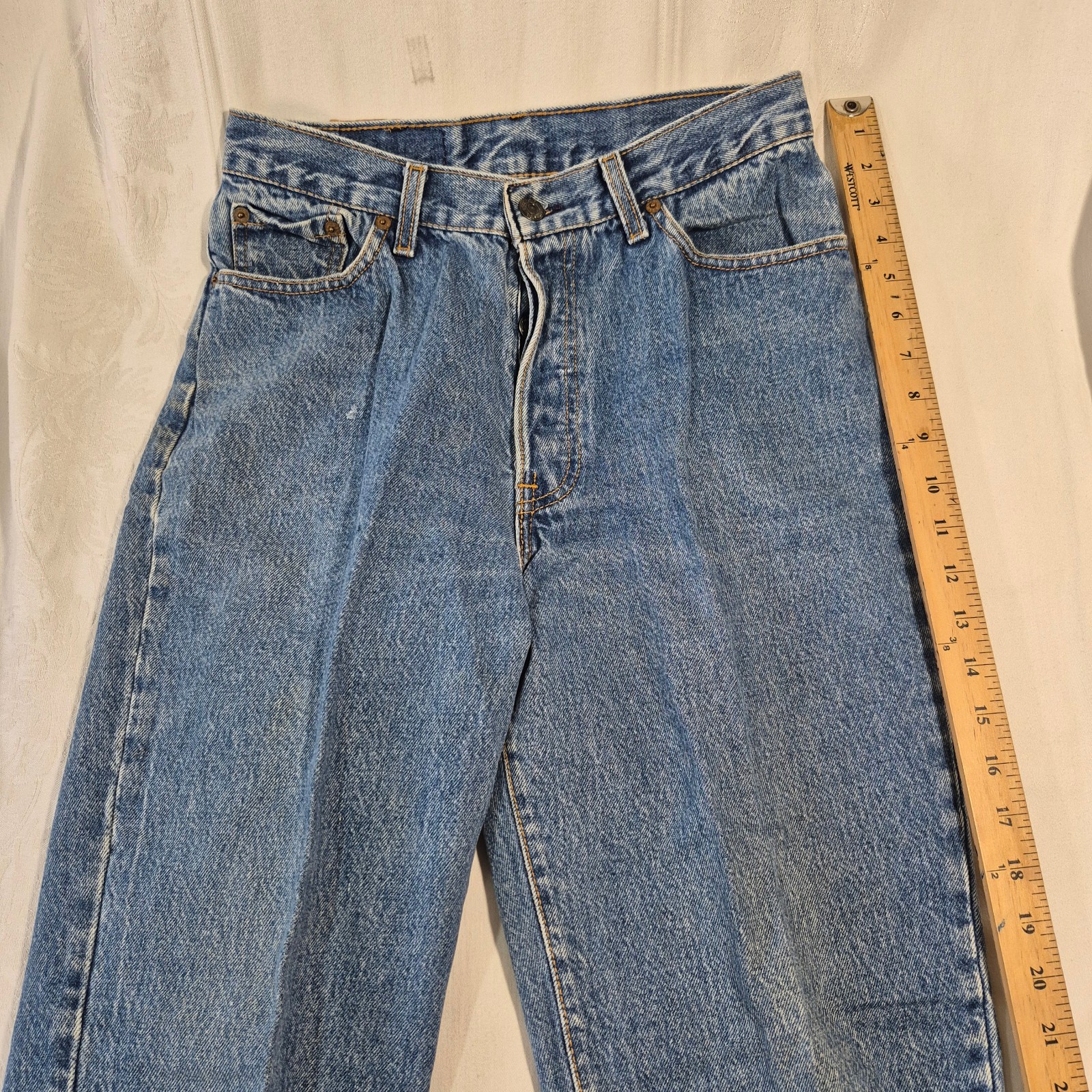 VTG LEVIS 501 JEANS BUTTON FLY SIZE 11 BLUE 28x28 MADE IN USA thumbnail 2