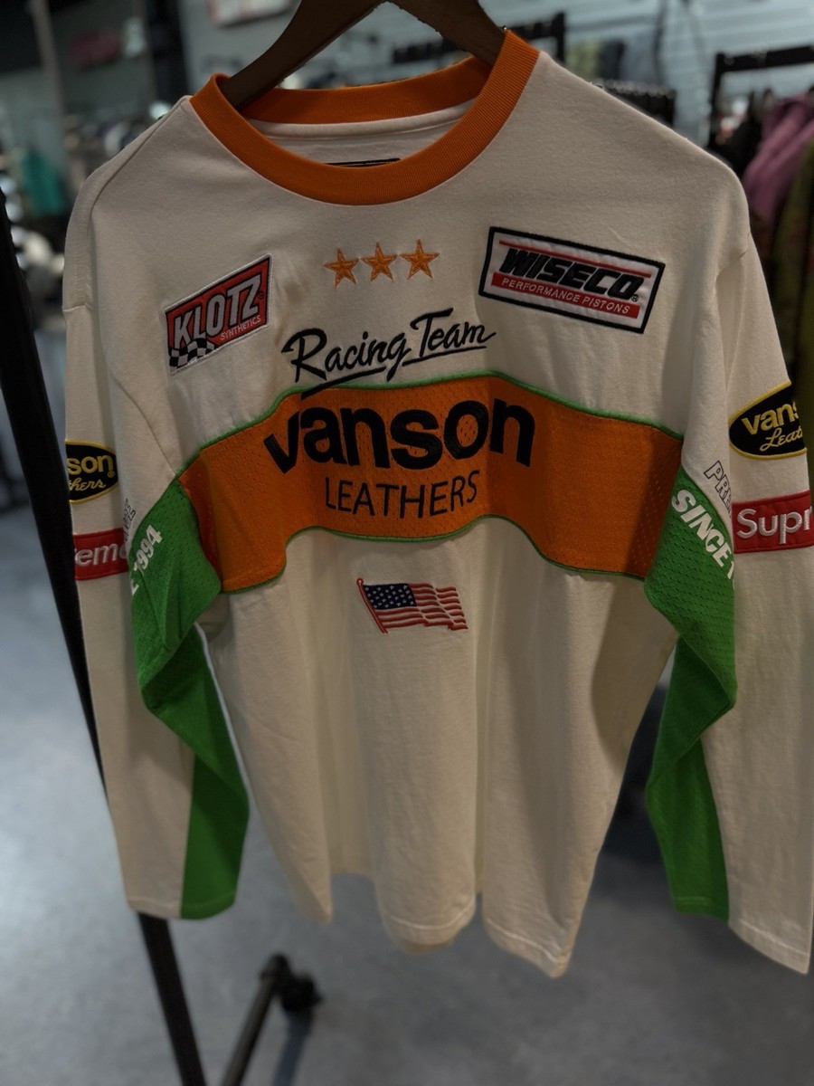 Supreme Vanson Leathers L/S Top Longsleeve Jersey SS26 WHITE Size