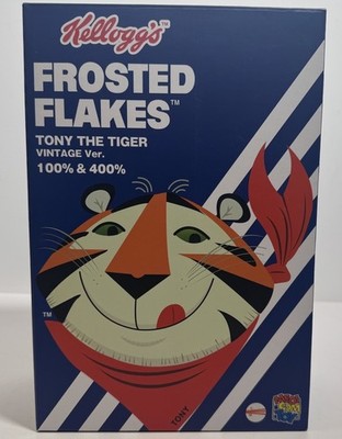 Medicom Bearbrick Tony the Tiger Vintage Kellogg's Flakes 400% + 100% Be@rbrick