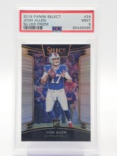 JOSH ALLEN 2018 SELECT CONCOURSE SILVER PRIZM ROOKIE #24 BILLS MINT PSA 9 Q0004