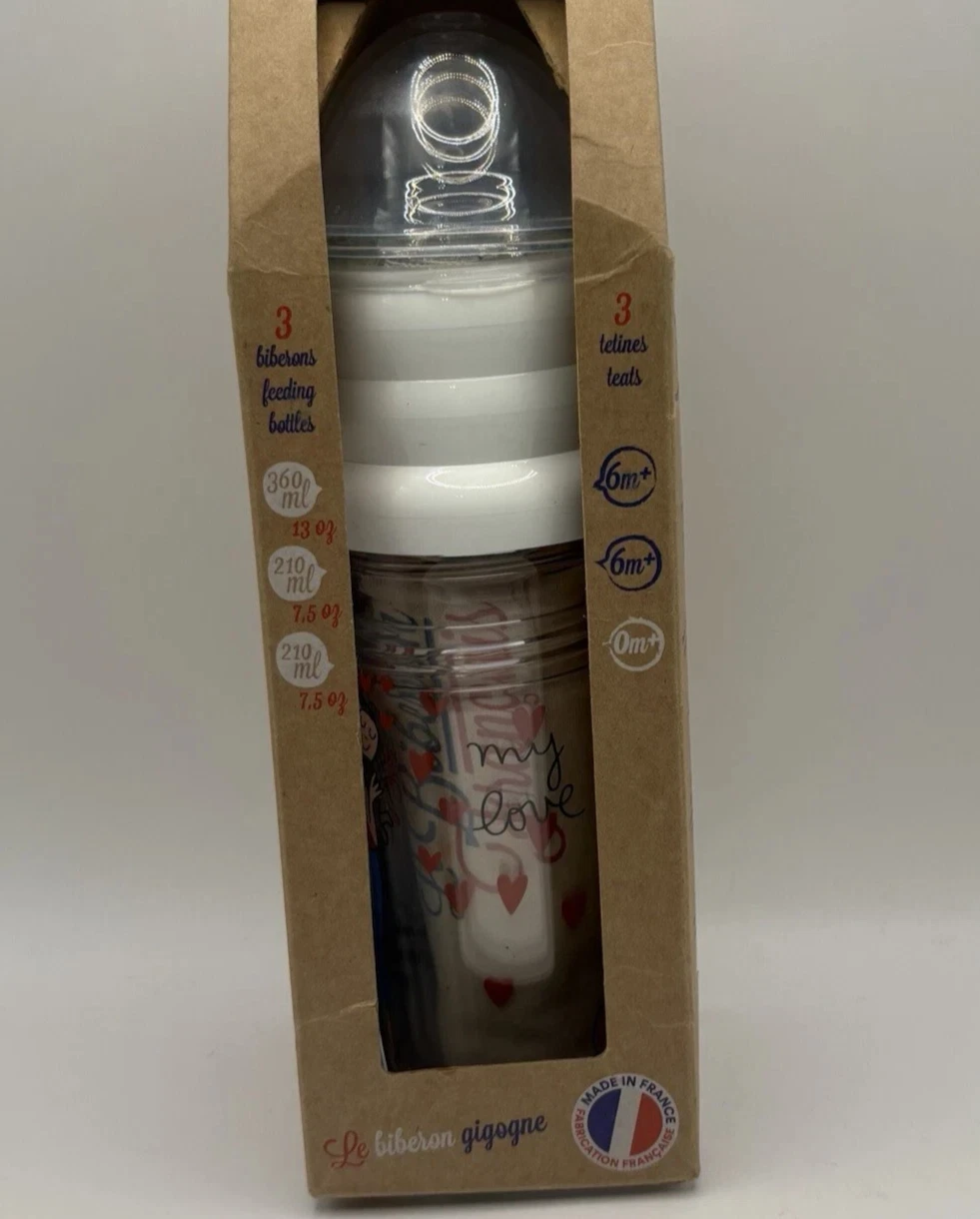 NEW Le Biberon Baby Bottle 3 In 1 Set 13 Oz, 7.5oz French 6 Months