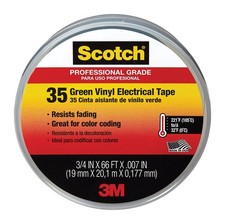 3M 10851-DL-10 Green Pro Grade 35 Electrical Tape 3/4 in. x 66 ft. Pack of 10 