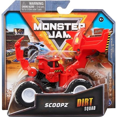 Monster Jam Dirt Squad 2022 Scoopz The Scooper (rot) Maßstab 1:64 Die-Cast