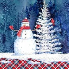 Boston International IHR Winter Holiday Christmas 3-Ply Napkins 20ct Snowman