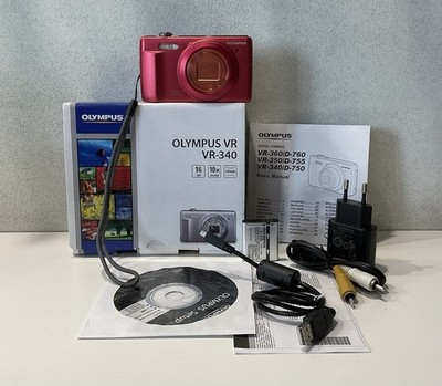 Olympus VR-340 16.0MP Digitalkamera rot funktionsfähig mit Box