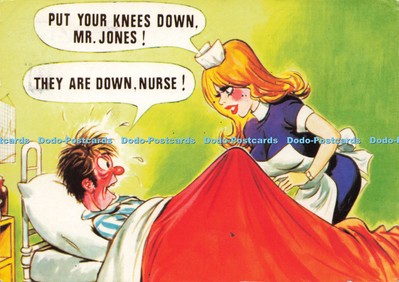 D204436 Put Your Knees Down Mr Jones They are Down Nurse Bamforth J Salmon Comic