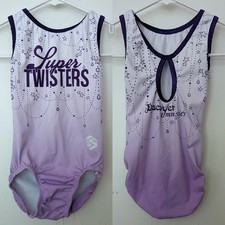 Spectrum Gymnastics Leotard Lilac White Printed Size CM