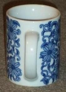 TAZZA VINTAGE IN CERAMICA, FIORI BLU, 9 ONCE - Foto 5 di 5