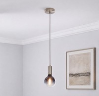 Soria Ceiling Light Fitting Brushed Chrome Silver Flex Cable Retro No Bulb 6509