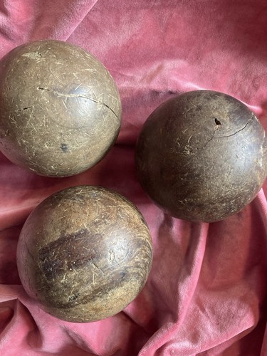 3x Antique Bowling Balls Victoria Bowls Skittles? Lignum Vitae Very Heavy - Picture 8 of 10