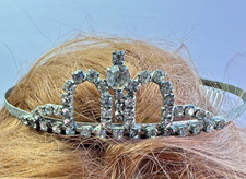 1950s Vintage Dangle Tiara With Crystal Rhinestones  Side Combs