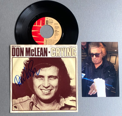 DON McLEAN In-person signed  Single 7''-Cover Vinyl  Autogramm + Foto