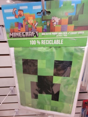 25 pcs Minecraft Birthday Party Supplies Favors Treat Candy Loot Bags