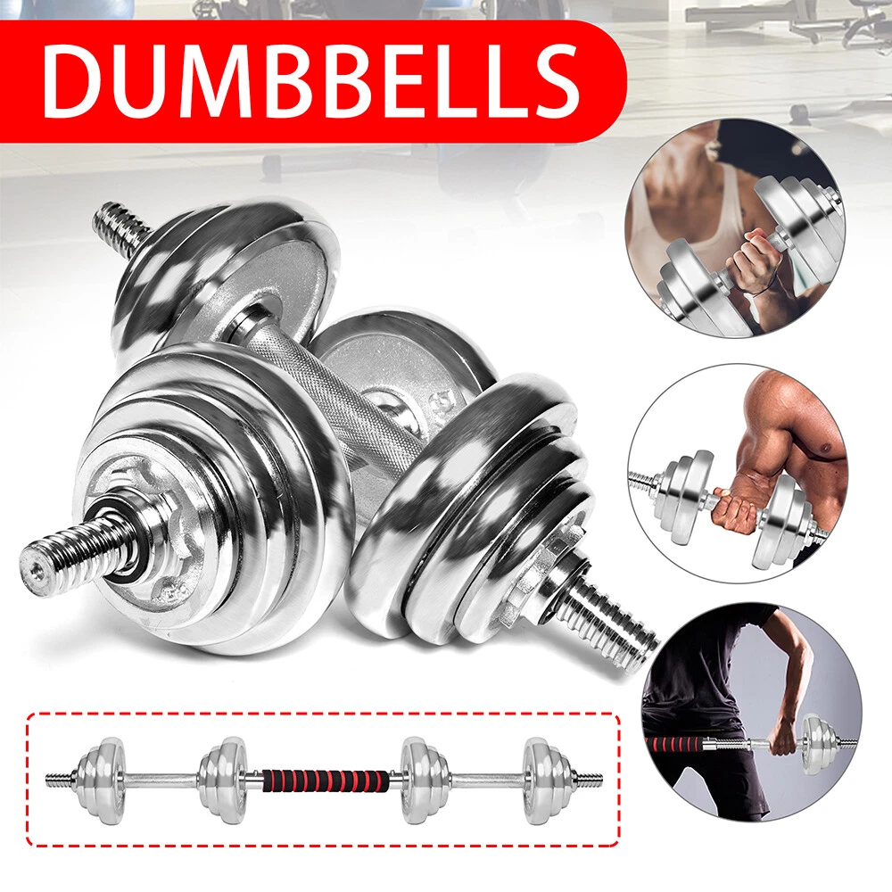 30KG Dumbbell Bar Set Weight Lifting Strength Training Home Gym