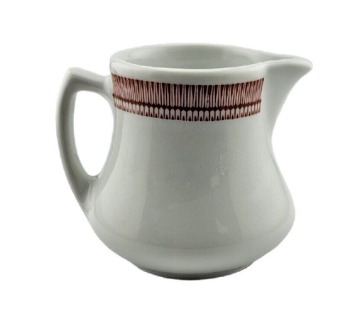Shenango China Individual Creamer Restaurant Ware 3 1/4" USA white reddish brown