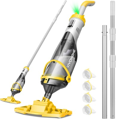 #ad Cordless Pool Vacuum with Telescopic amp; Extension Poles 9.12Ft 18.5 GPM Suction
