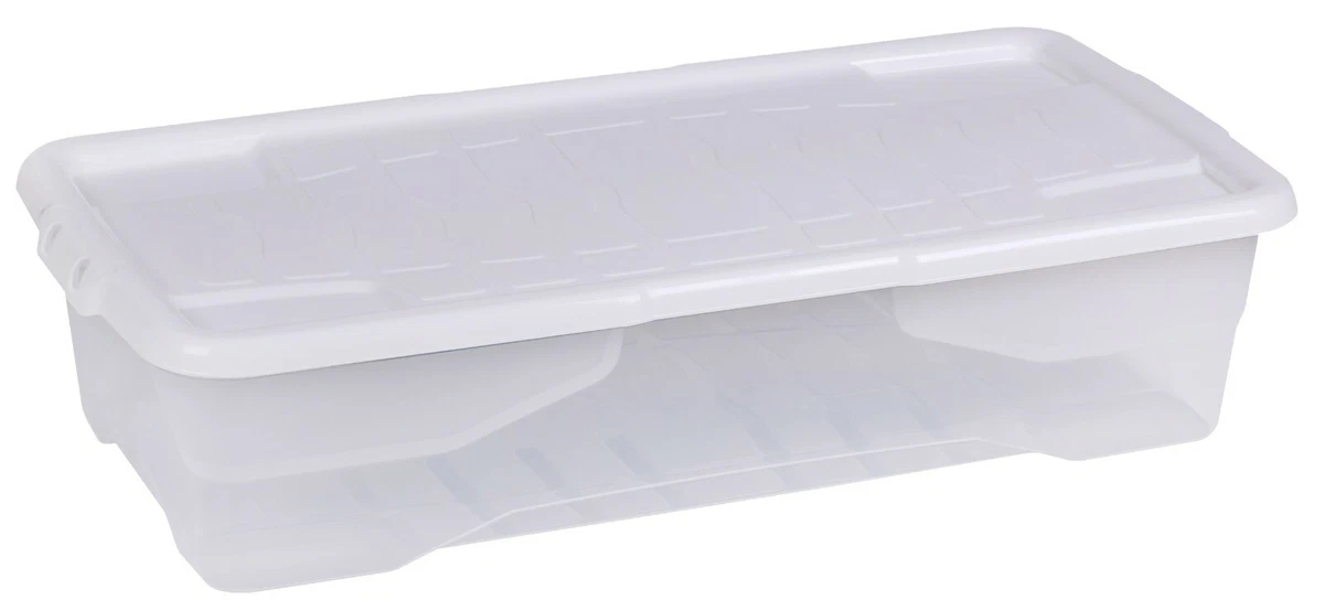 Large Storage Box Clear Stackable With Lid Under Bed Storage