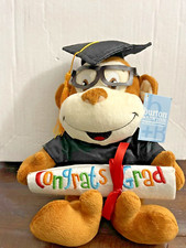 Monkey Graduation Black White Plush 8  Congrats Grad T01