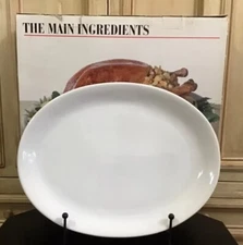 The Main Ingredients Dillard’s White Stoneware Turkey Platter 18.5”x 14” NIOB