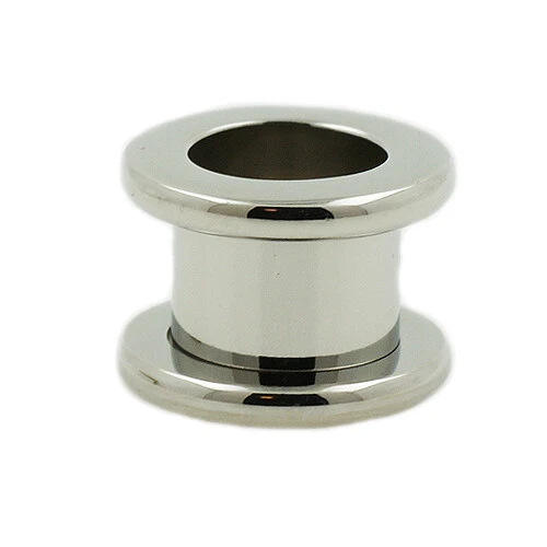 Stahl Flesh Tunnel Ohr Piercing Plug runder Rand Silber 3mm-28mm Schraubtunnel - Bild 2 von 3