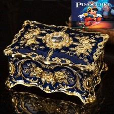 ♫  WHEN YOU WISH UPON A STAR  ♫ BLUE TIN ALLOY RECTANGLE WIND UP  MUSIC BOX