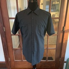 Red Kap Work Shirt Solid Color 2 Pocket Men's Industrial Uniform Short Sleeve