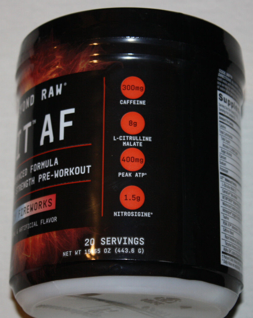 Beyond Raw LIT AF Advanced Formula Icy Fireworks PreWorkout Powder 20 Serving eBay