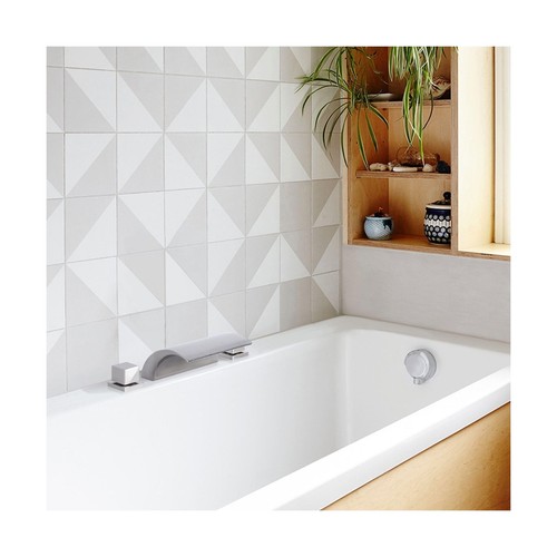 Waterfall Tub Faucet, 2 Handle Roman Tub Faucet, Brushed Nickel Deck Mount Ba... - Picture 9 of 9