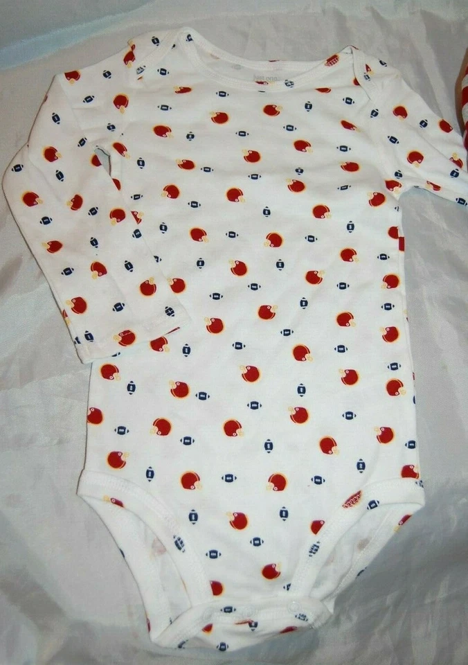 NWOT 3Pc Infant Baby Boys Just One You Car Sports Football Bodysuit Size 24M — 第 4/4 张图片