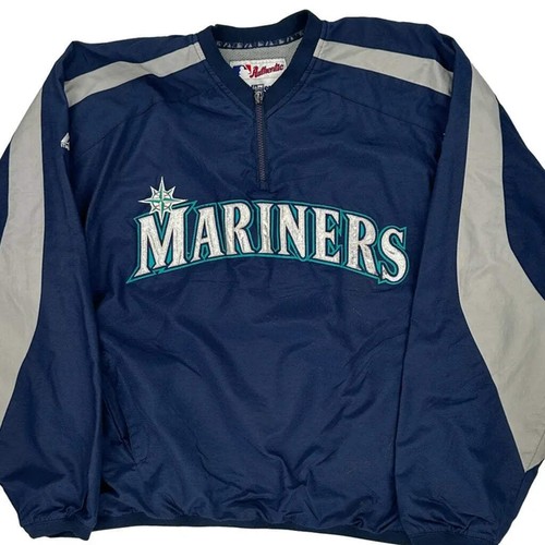 Seattle Mariners Majestic Mlb Windbreaker - Medium Blue Polyester - Picture 6 of 8