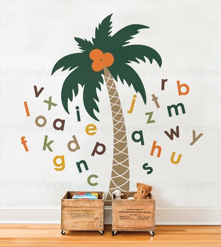 Alphabet Palm Tree Wall Decal - Picture 3 of 9
