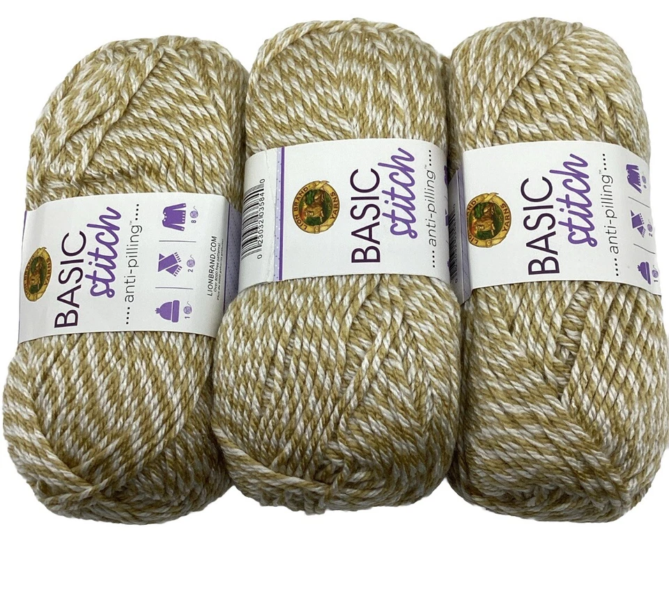 3 madejas marca Lion Basic Stitch "Tostado/Blanco" #364 Foto 4 de 4