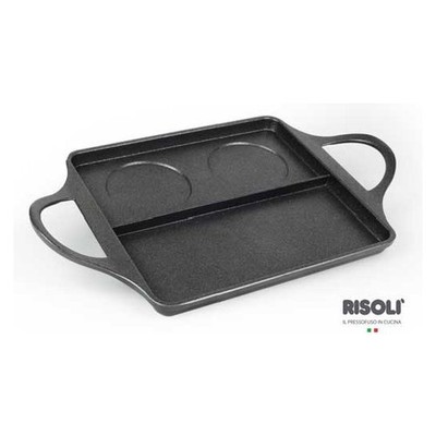 RISOLI 00100BDR 40GS0 Grillpfanne Bb Burger FACTOTUM Schwarz 40 X 24 X 6 Cm