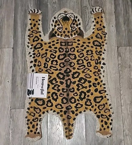 Cheetah Design Natural Fiber Outdoor Mat Boho Hippie 🐆