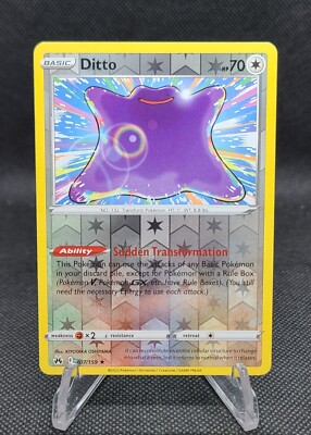 Pokemon TCG Ditto 107/159 Reverse Holo Rare Pokemon Crown Zenith