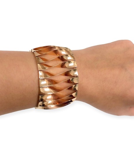 Retro 1940's 14K Rose Gold Bracelet 7.25" Long - Picture 6 of 7