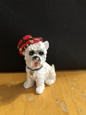Beautiful Highland Terrier Terrier Dog Resin Figurine Hat Decoration Multicolour