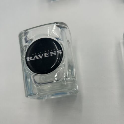 (4) Baltimore Ravens NFL Collector's Square 2oz Shot Glass Set 4 Logos - Picture 4 of 7
