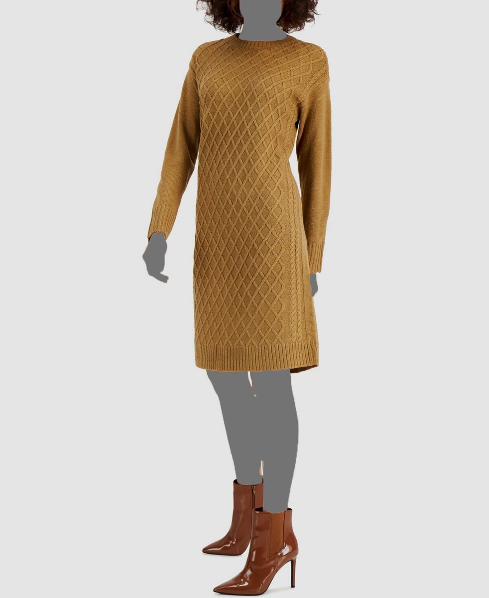 $99 Inc International Concepts Women's Beige Cable-Knit Sweater Dress Size  US S | eBay